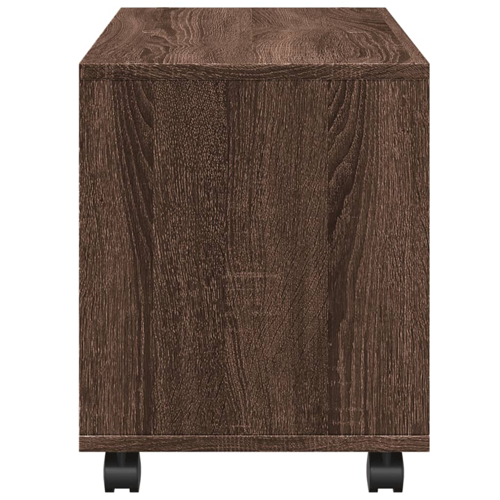 Wardrobe with wheels, brown oak, 72x33x42.5 cm, processed wood