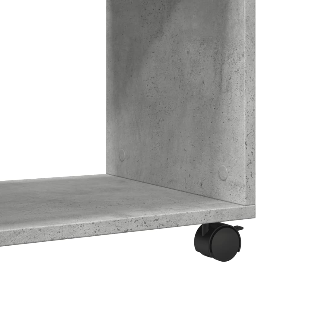 Side table with wheels, concrete grey, 70x35x60 cm, processed wood