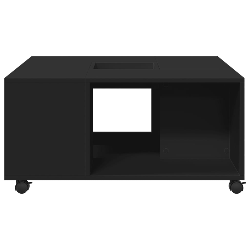 Coffee table, black, 80x80x40 cm, processed wood