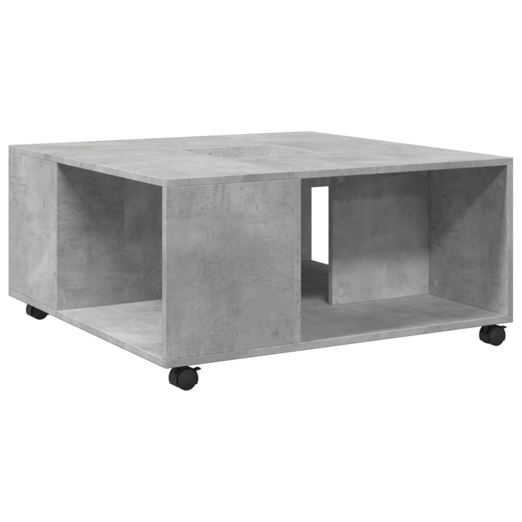 Coffee table, concrete grey, 80x80x40 cm, processed wood