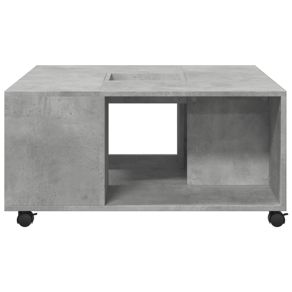 Coffee table, concrete grey, 80x80x40 cm, processed wood