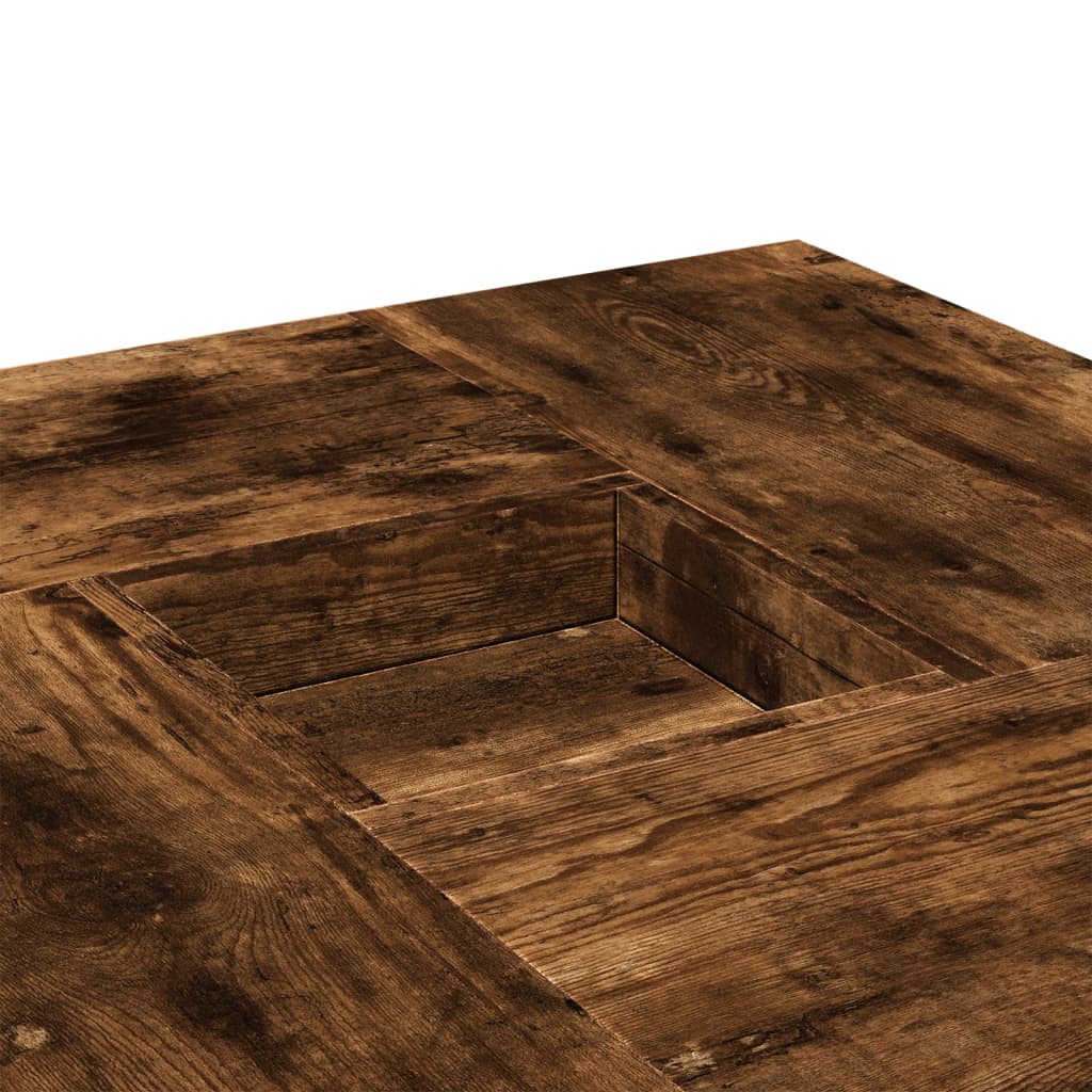 Coffee table, smoked oak, 80x80x40 cm, processed wood