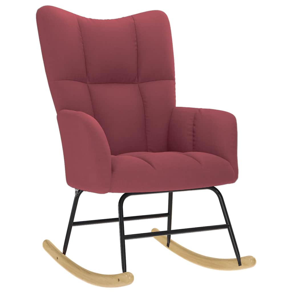 Rocking chair, wine red, textile