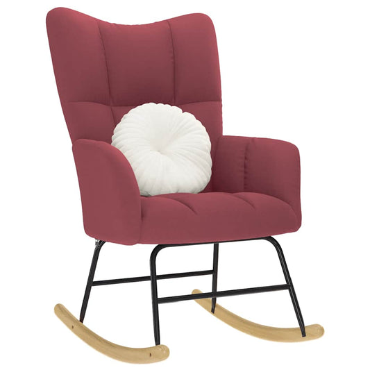 Rocking chair, wine red, textile