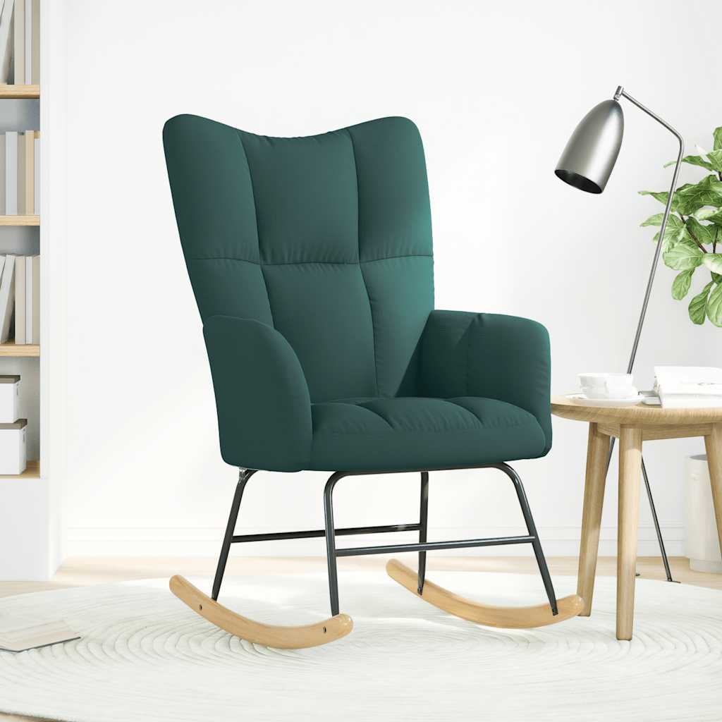 Rocking chair, dark green, textile