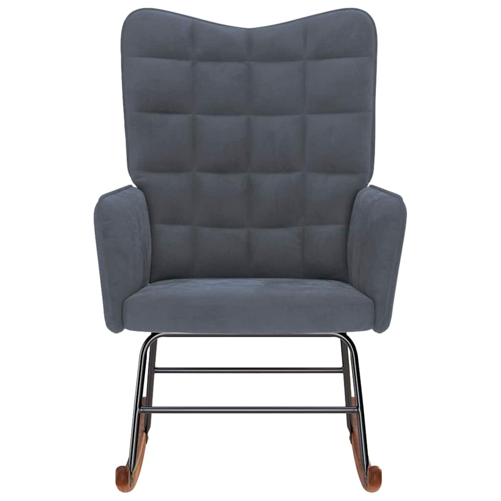 Rocking chair, dark grey, velvet