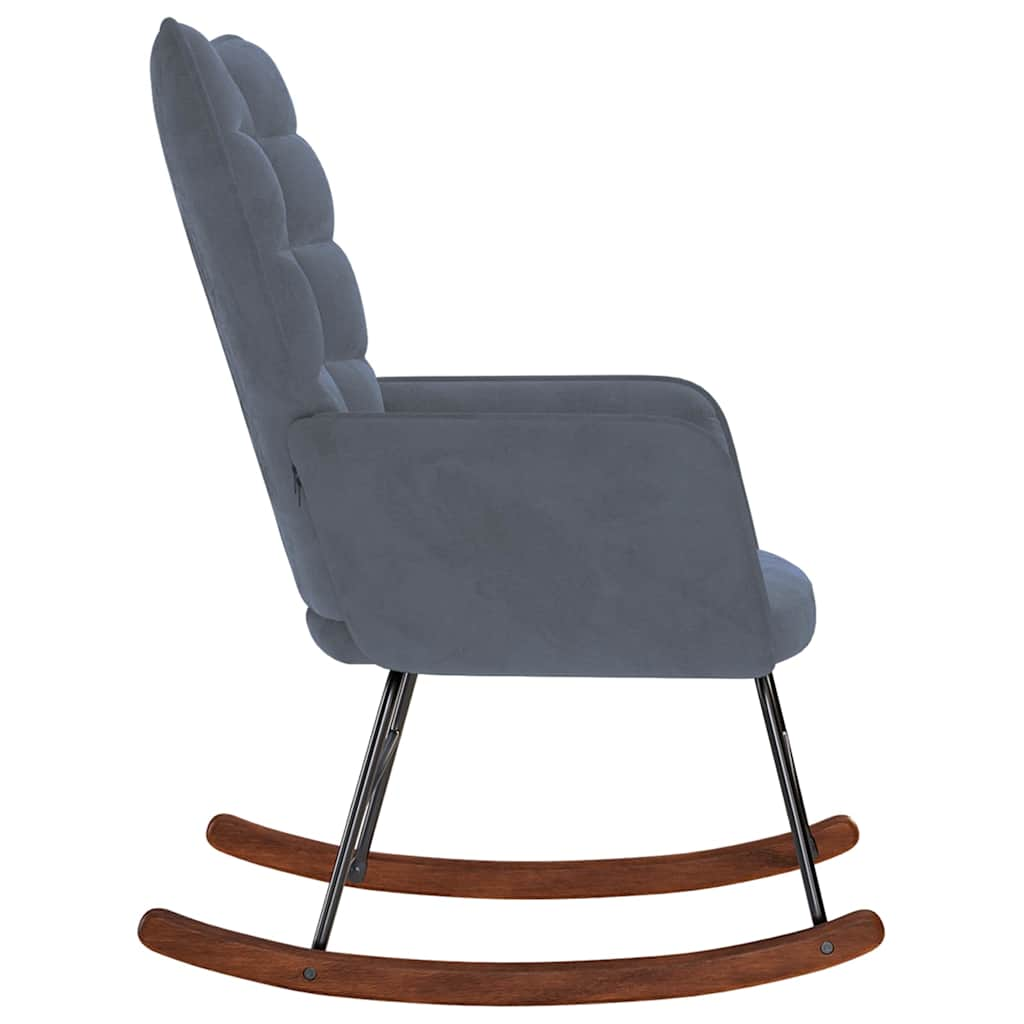 Rocking chair, dark grey, velvet