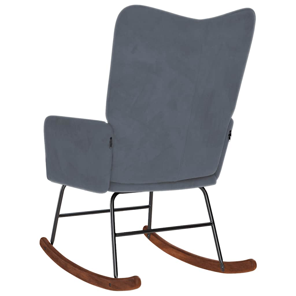 Rocking chair, dark grey, velvet