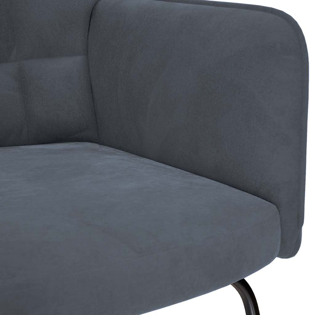 Rocking chair, dark grey, velvet