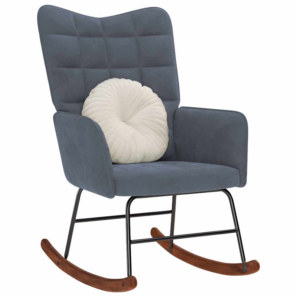 Rocking chair, dark grey, velvet