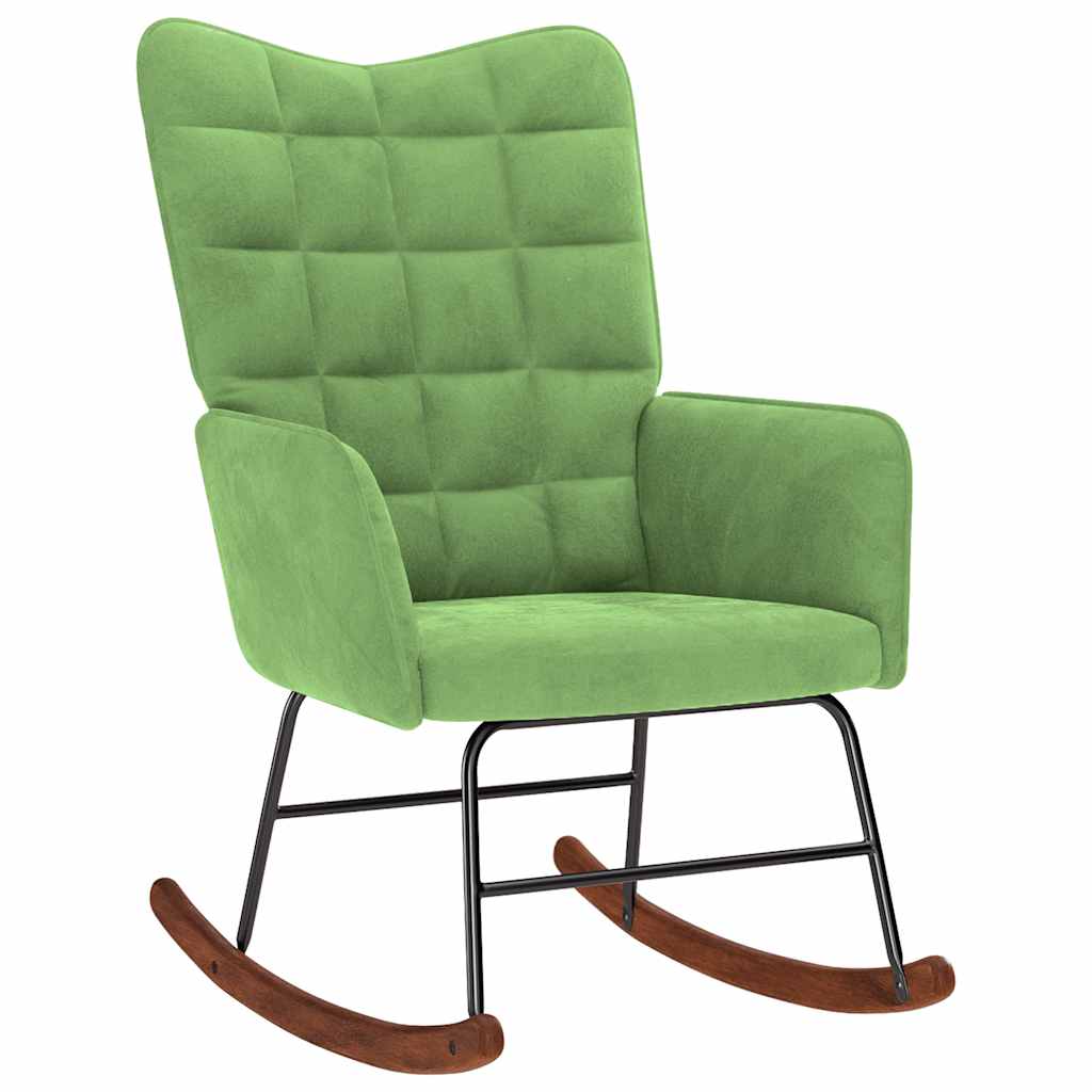 Rocking chair, light green, velvet