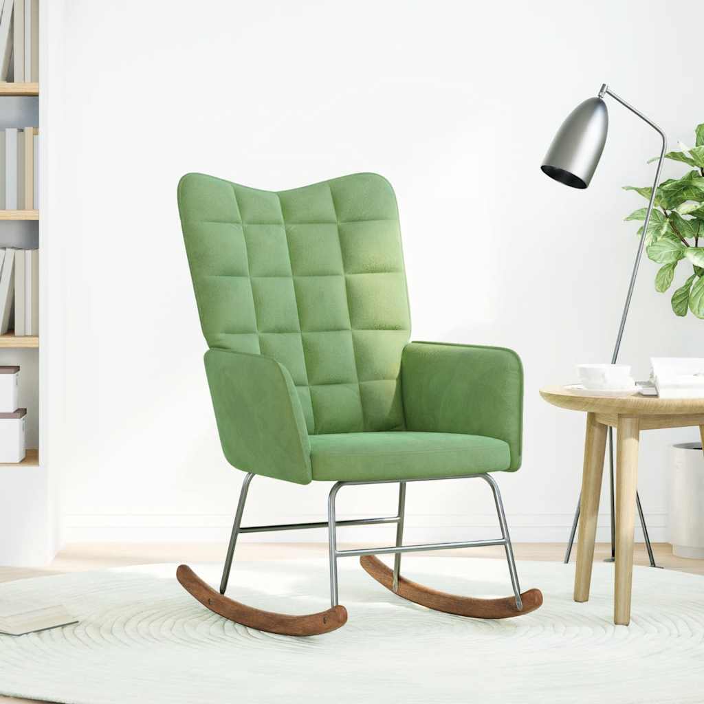 Rocking chair, light green, velvet