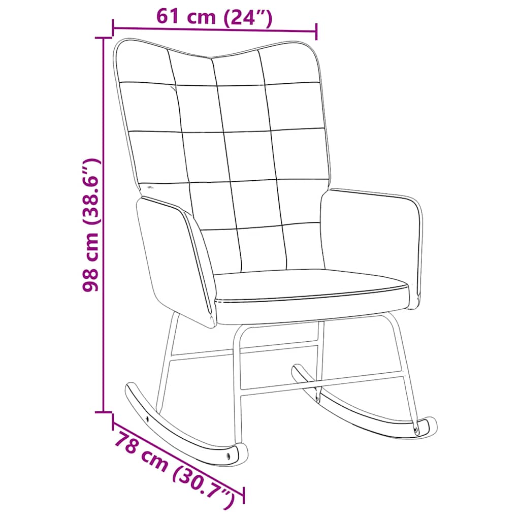 Rocking chair, light green, velvet