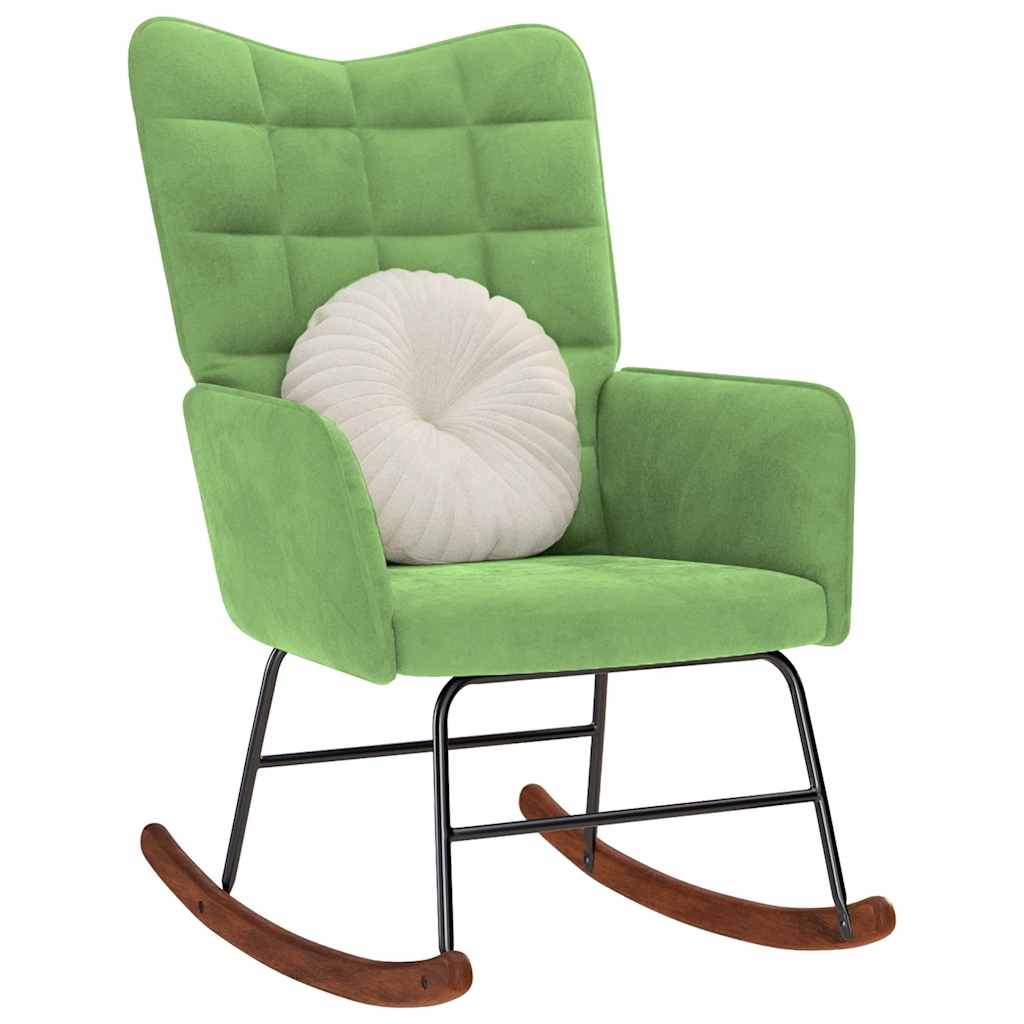 Rocking chair, light green, velvet