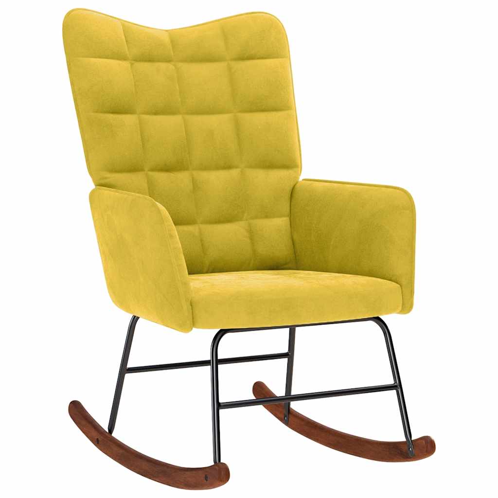 Rocking chair, yellow, velvet