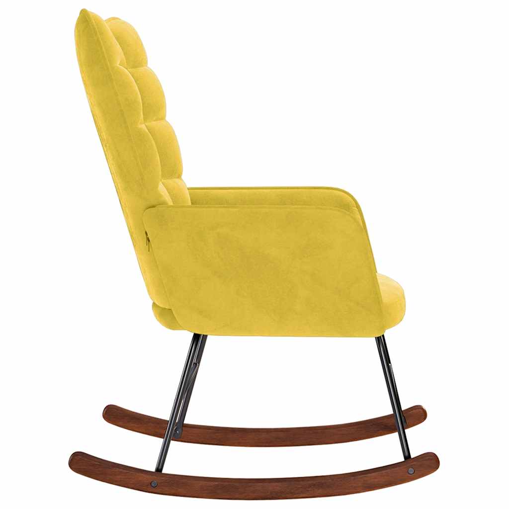 Rocking chair, yellow, velvet