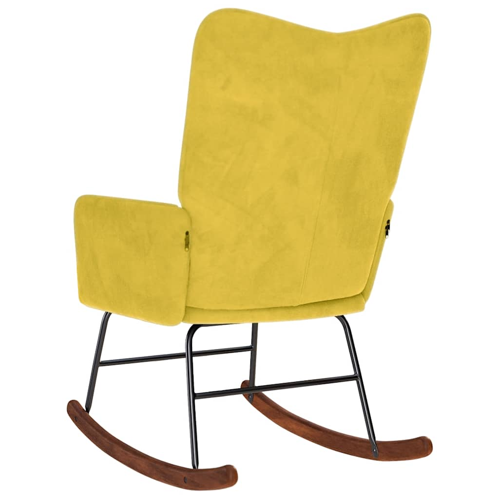 Rocking chair, yellow, velvet