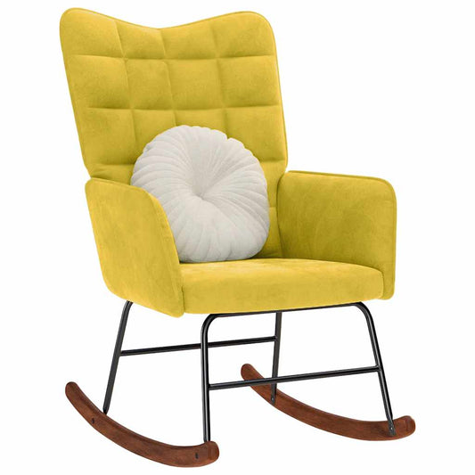 Rocking chair, yellow, velvet