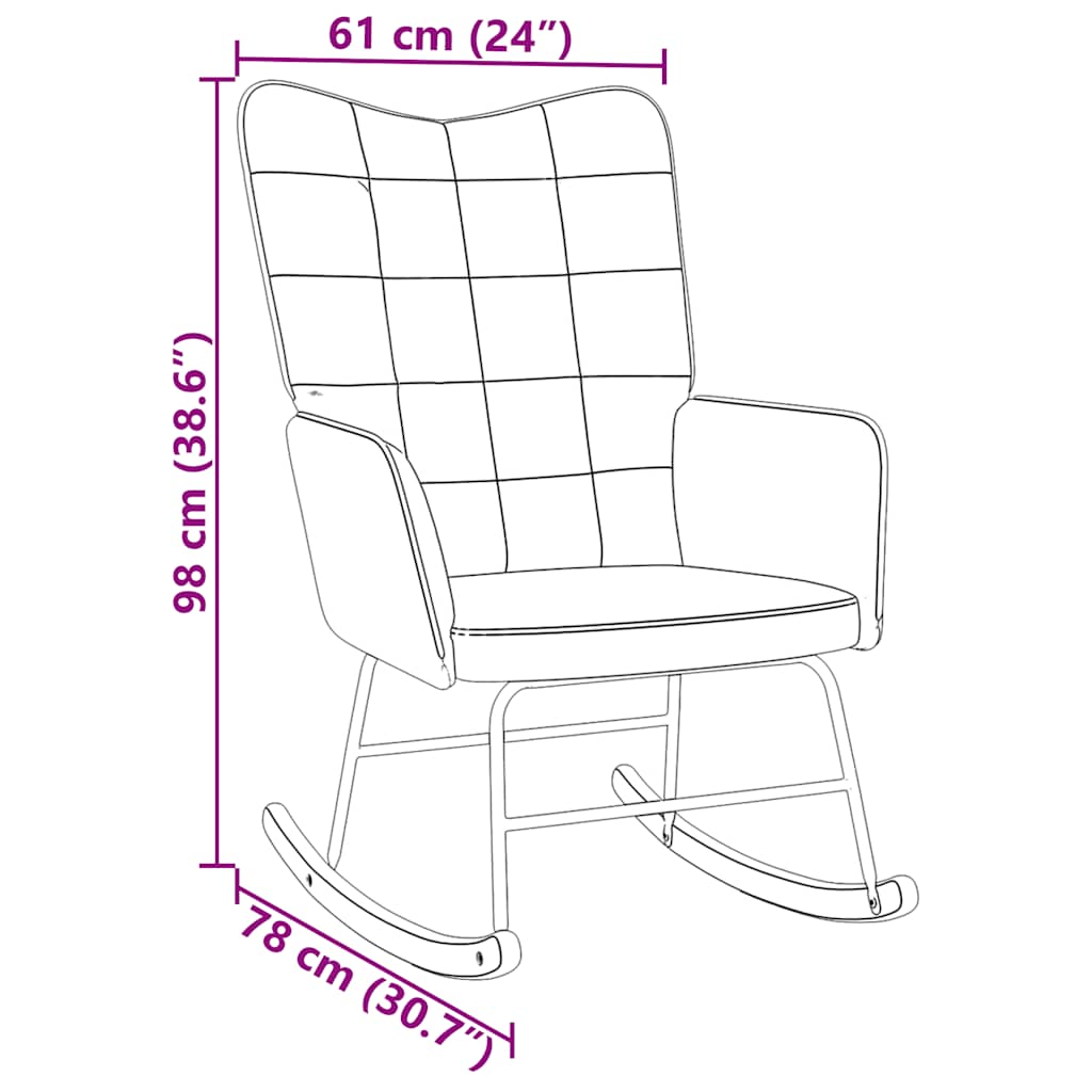 Rocking chair, cream, velvet