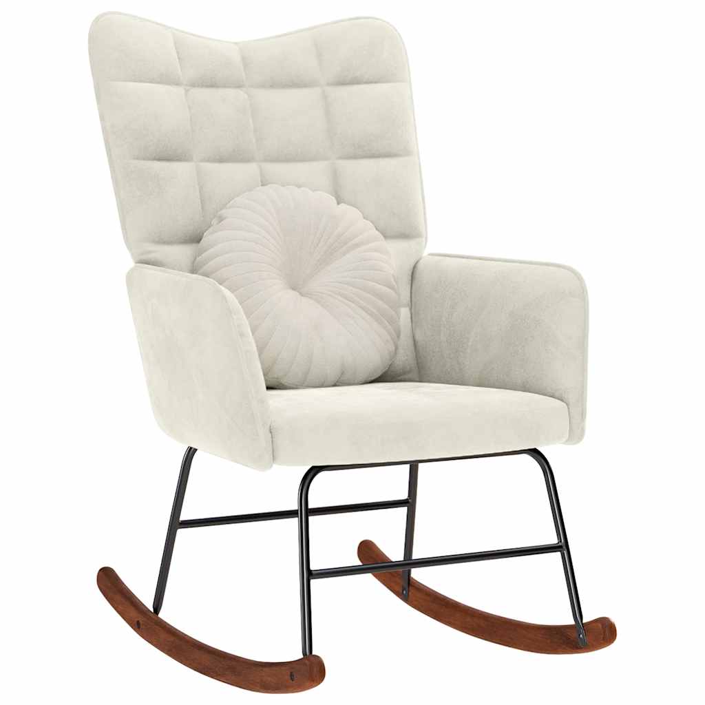 Rocking chair, cream, velvet