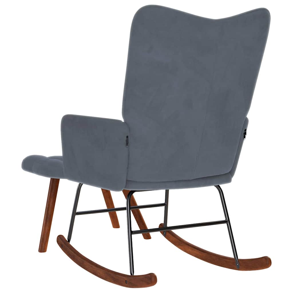 Rocking chair with dark grey velvet seat