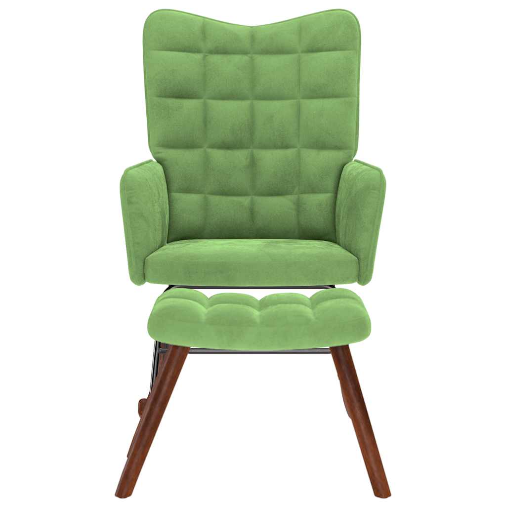 Rocking chair with light green velvet seat