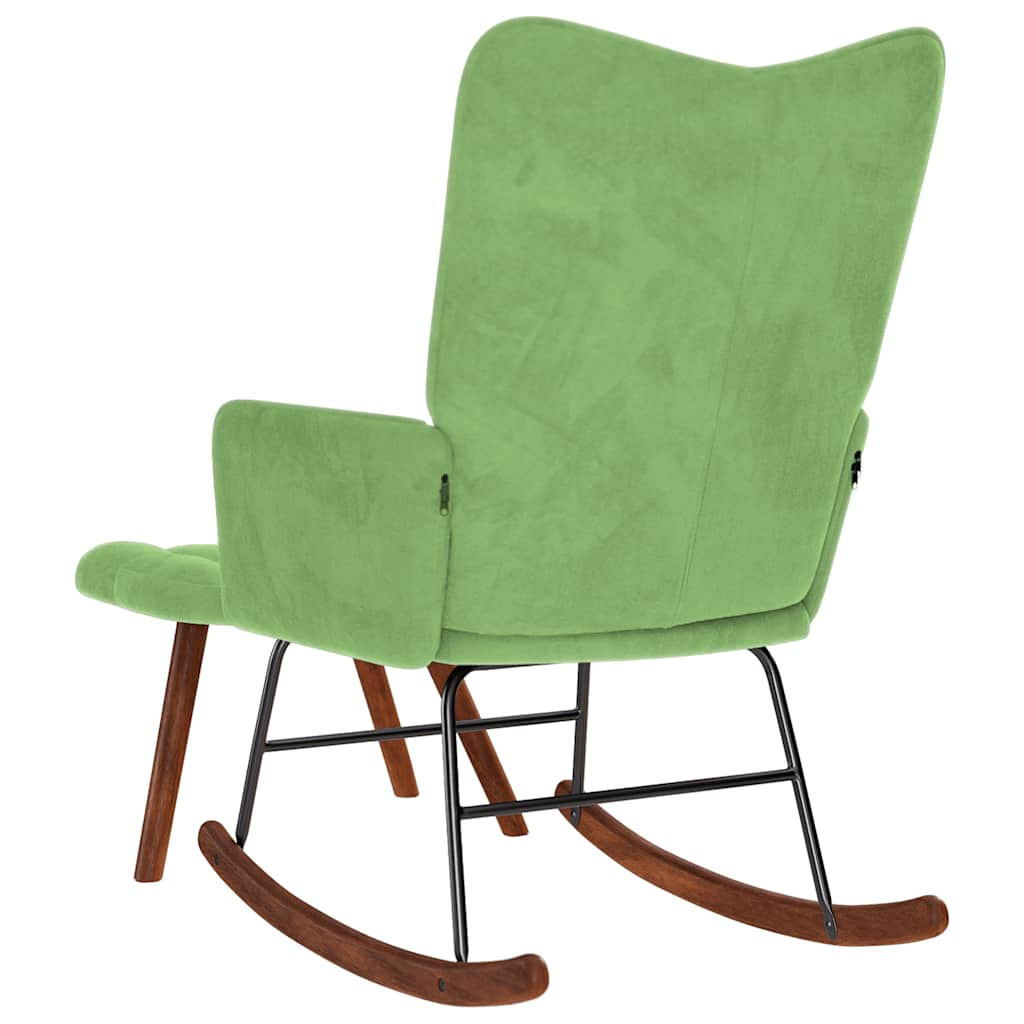 Rocking chair with light green velvet seat