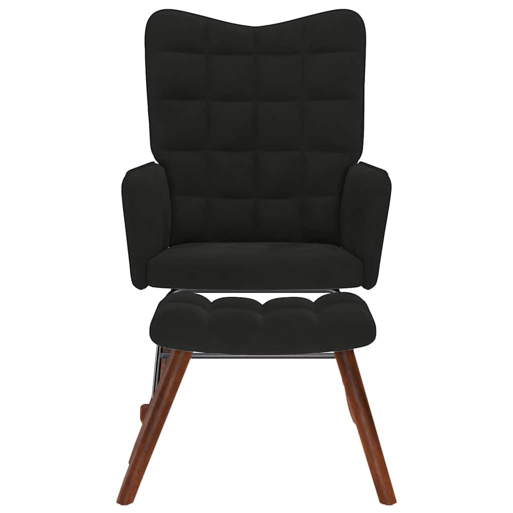 Rocking chair with black velvet seat