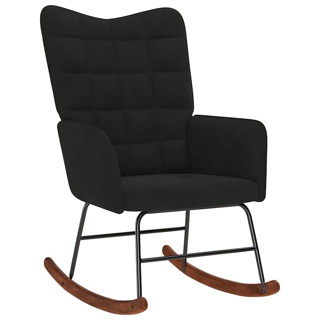 Rocking chair with black velvet seat