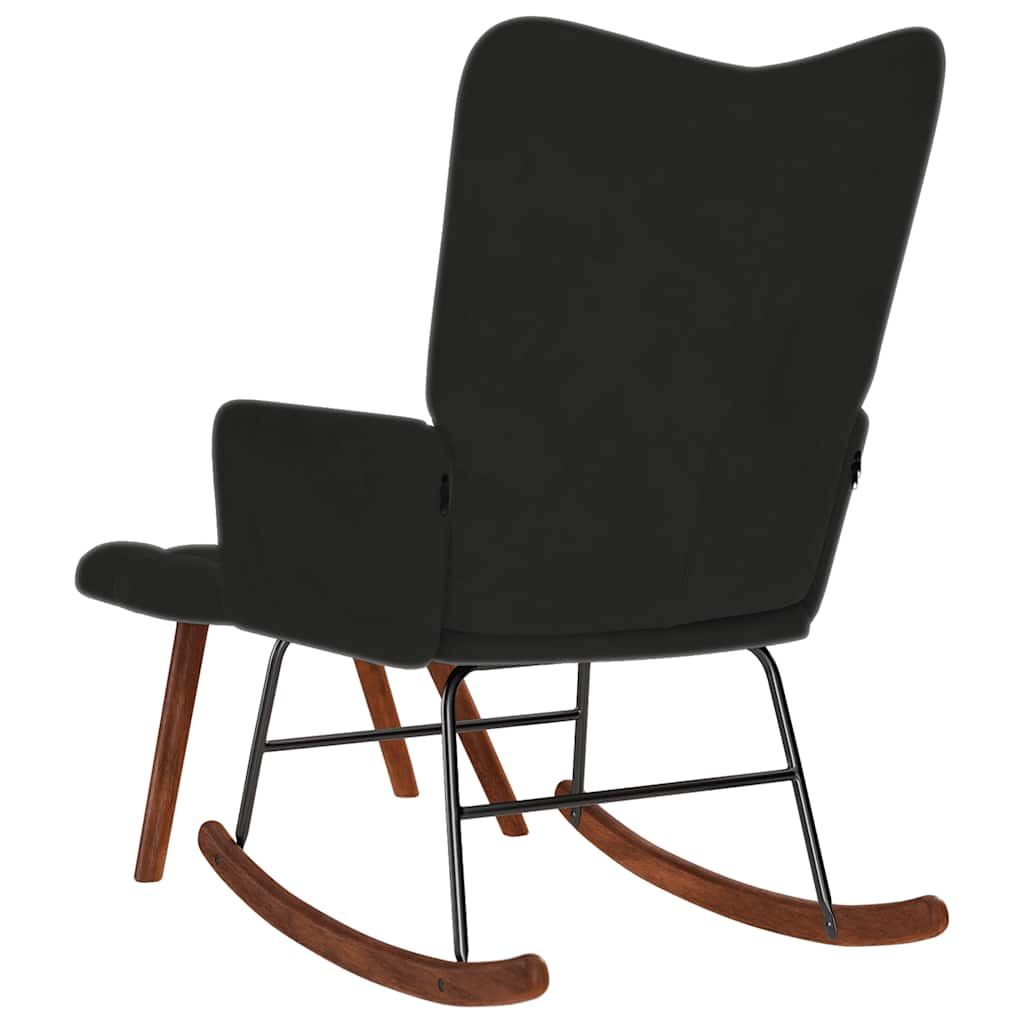 Rocking chair with black velvet seat