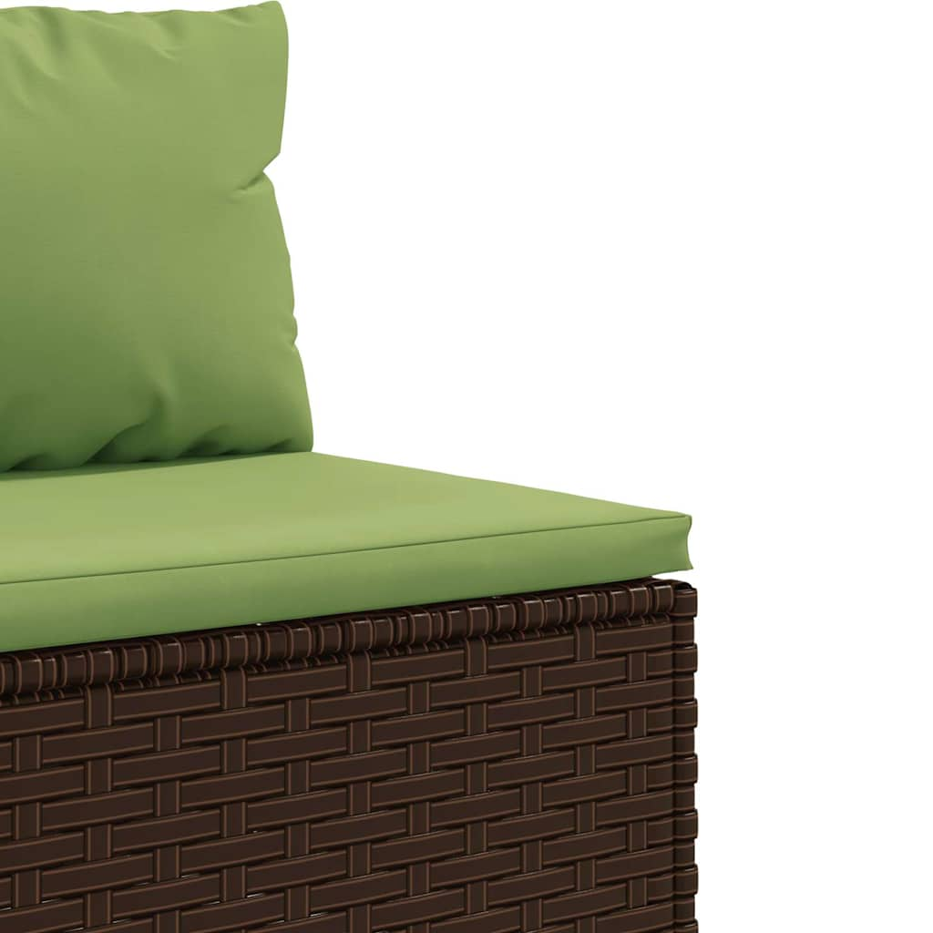 5-piece garden lounger set with cushions, brown, polyrattan