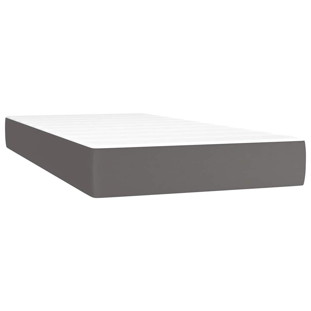 Grey pocket spring mattress for children 80x160 cm artificial leather