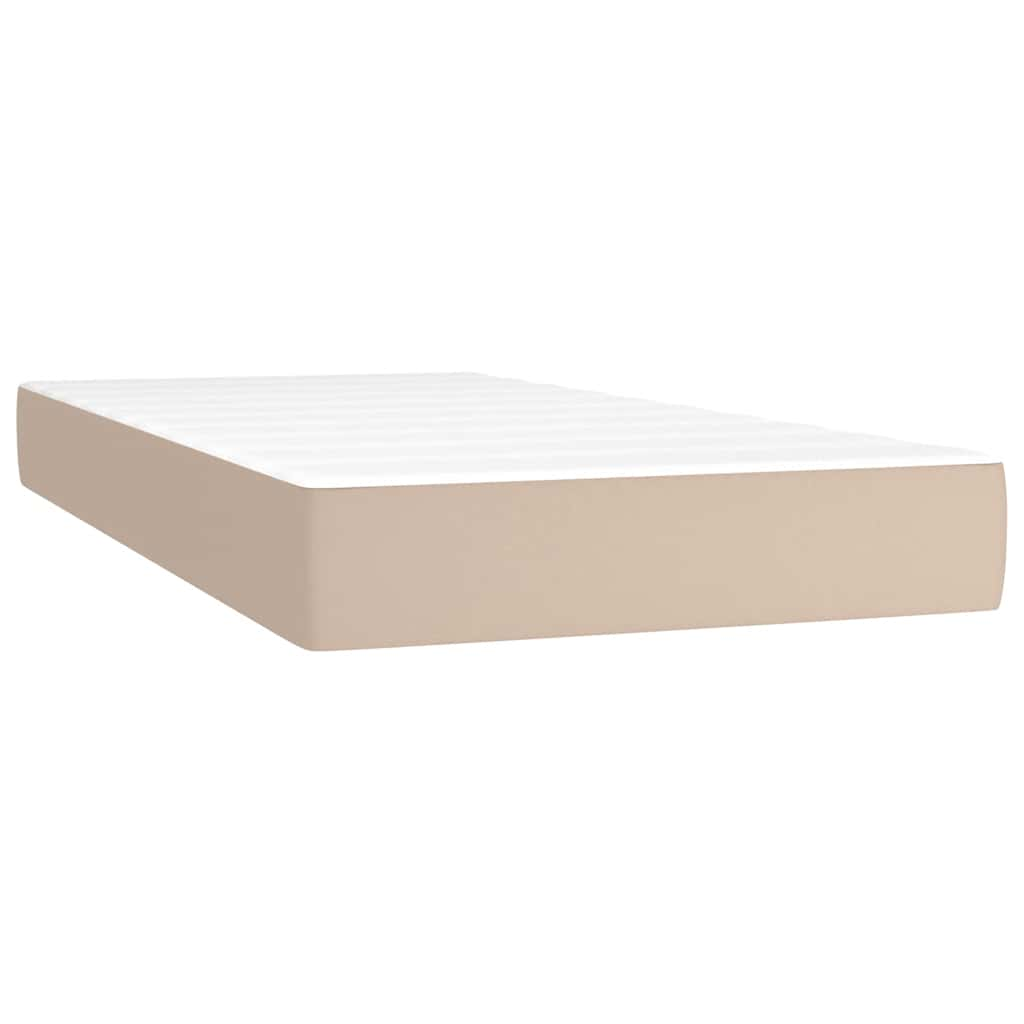 Children's pocket spring mattress cappuccino 80x160 cm eco-leather.