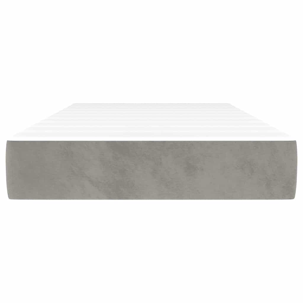 Children's pocket spring mattress, light gray 80x160cm velvet