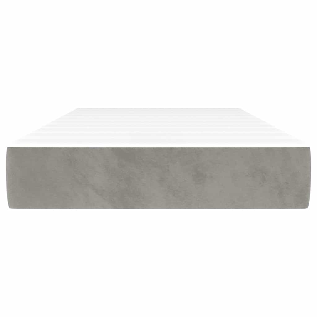 Spring bed mattress, light grey, 80x210x20 cm, velvet