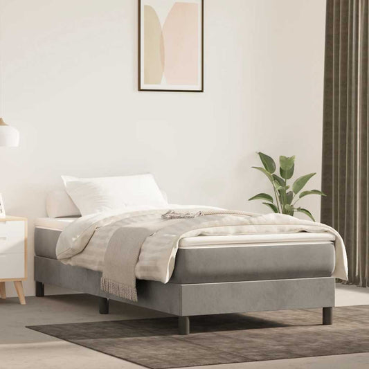 Spring bed mattress, light grey, 80x210x20 cm, velvet