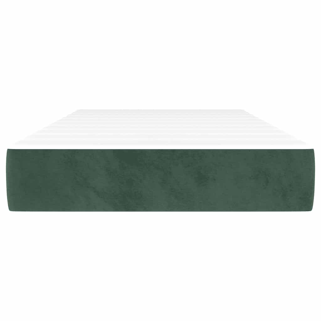 Spring bed mattress, dark green, 80x210x20 cm, velvet