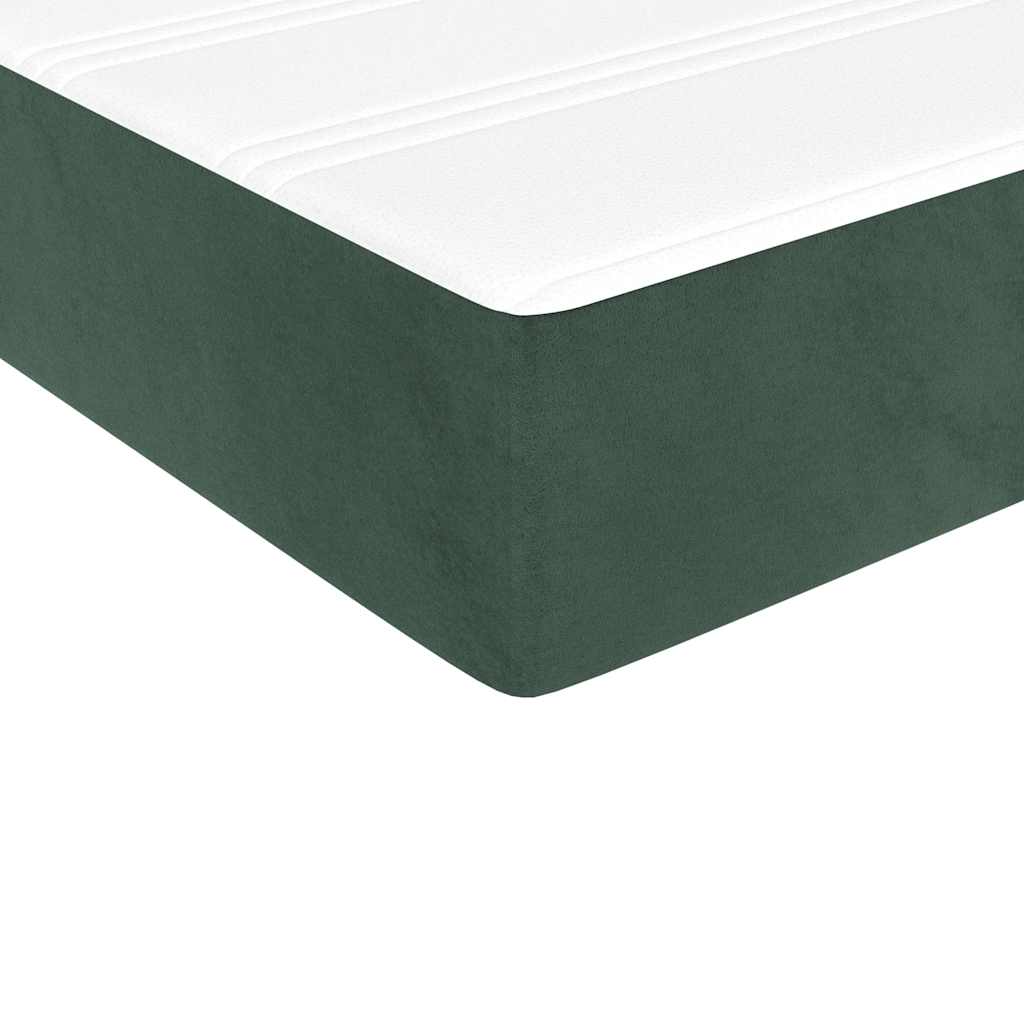 Spring bed mattress, dark green, 80x210x20 cm, velvet