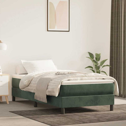 Spring bed mattress, dark green, 80x210x20 cm, velvet