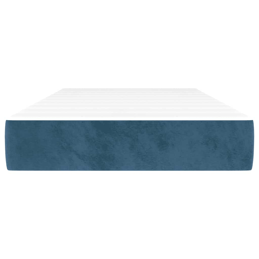 Spring bed mattress, dark blue, 80x210x20 cm, velvet