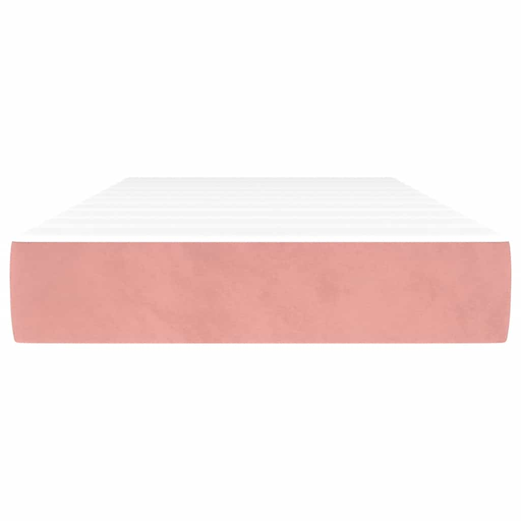 Spring mattress, pink, 80x210x20 cm, velvet