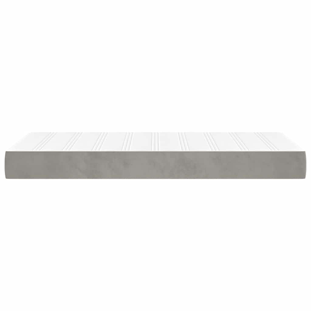 Spring bed mattress, light grey, 90x210x20 cm, velvet