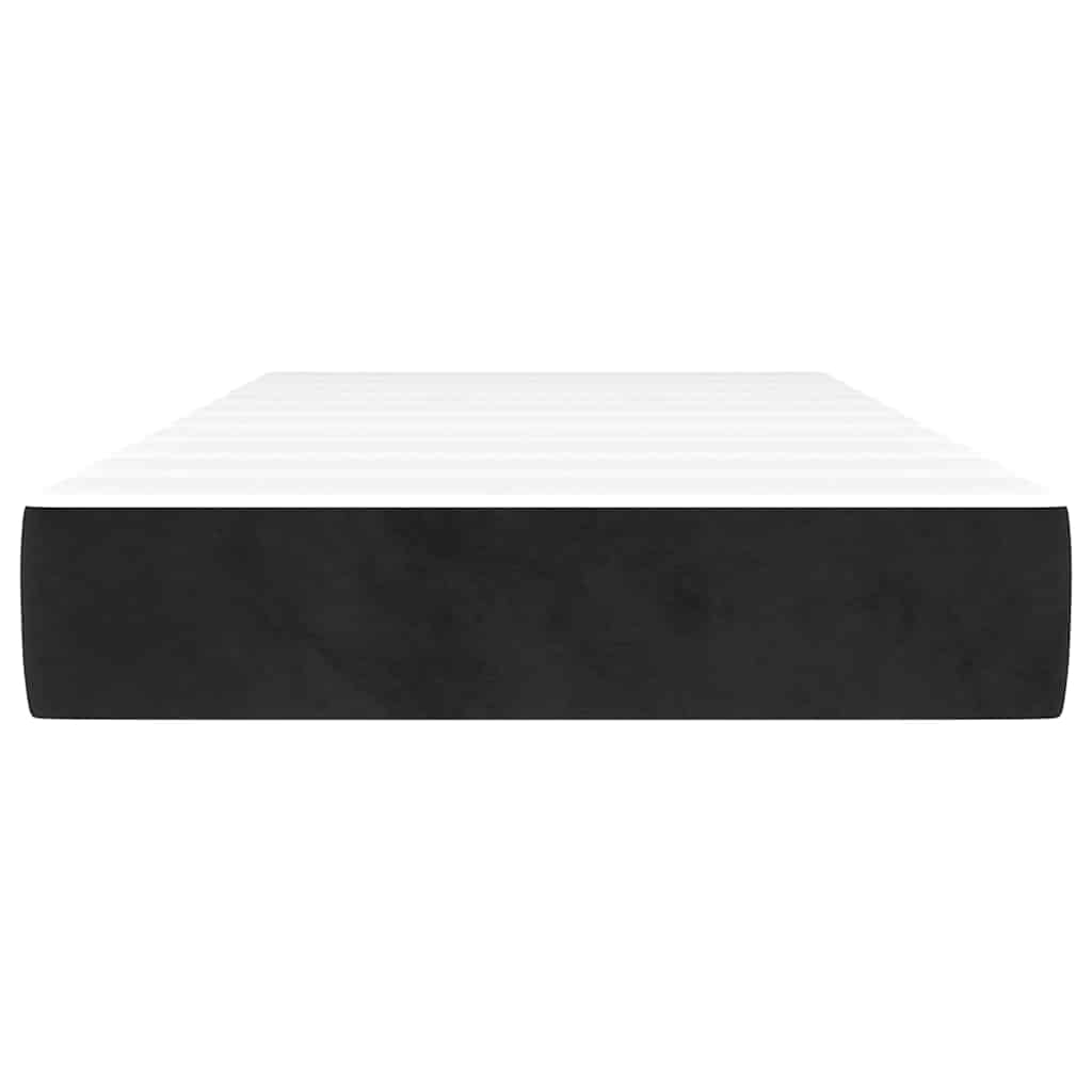 Spring bed mattress, black, 90x210x20 cm, velvet