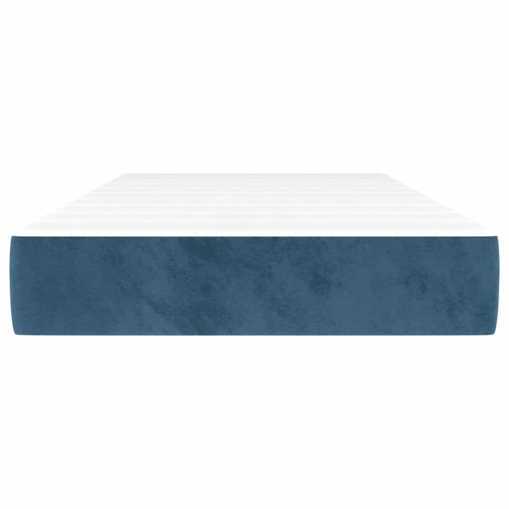 Spring bed mattress, dark blue, 90x210x20 cm, velvet