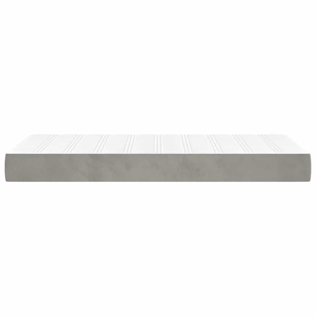 Spring bed mattress, light grey, 100x210x20 cm, velvet