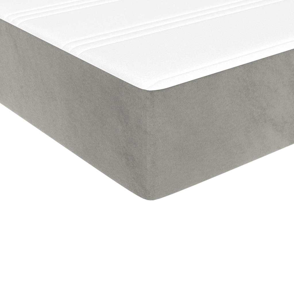 Spring bed mattress, light grey, 100x210x20 cm, velvet