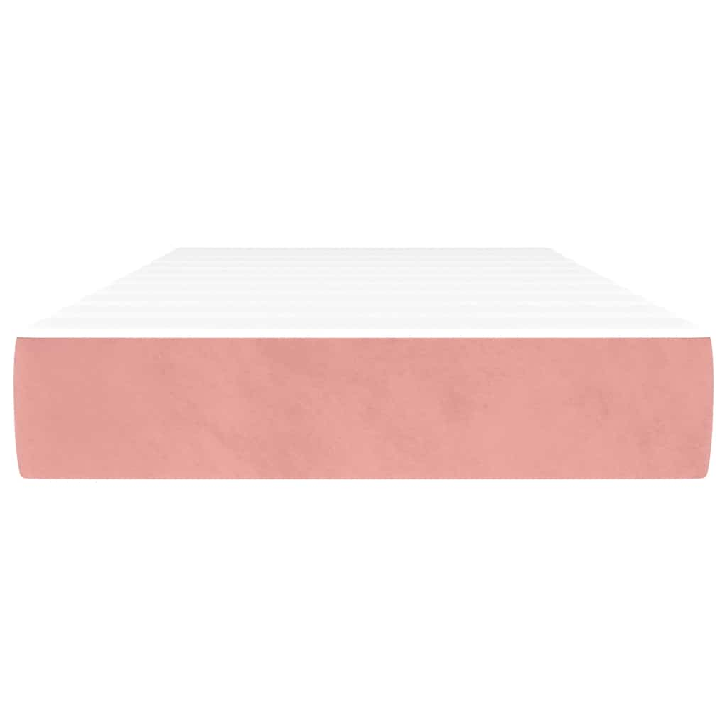 Spring mattress, pink, 100x210x20 cm, velvet