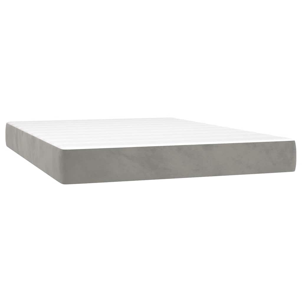 Spring bed mattress, light grey, 120x210x20 cm, velvet