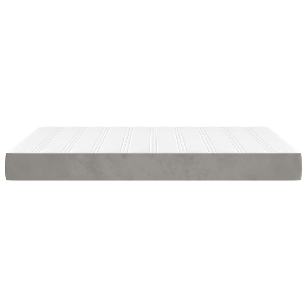 Spring bed mattress, light grey, 120x210x20 cm, velvet