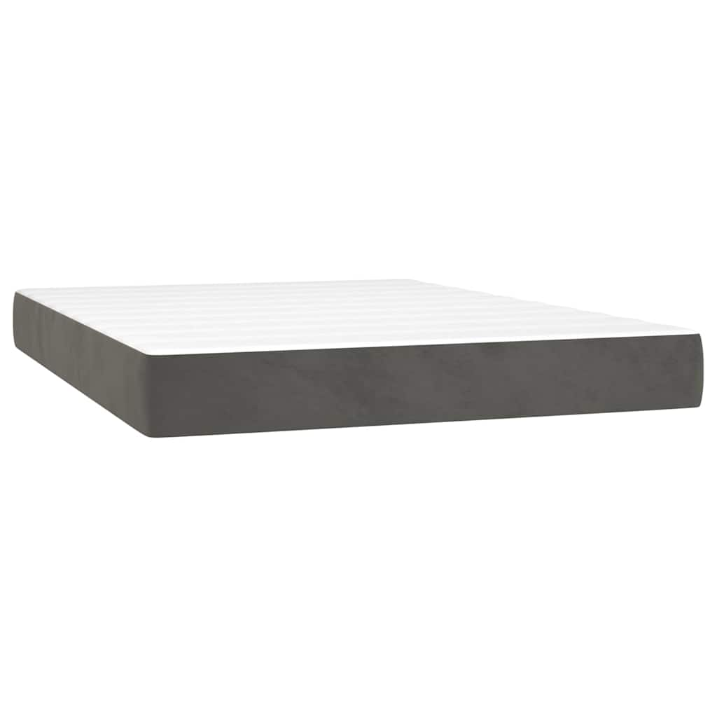 Spring bed mattress, dark grey, 120x210x20 cm, velvet